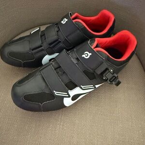 Peloton Black and Red Cycling Shoes